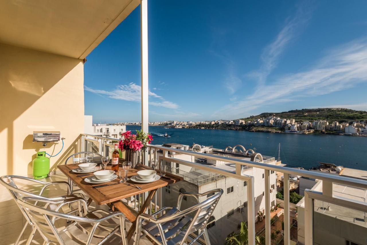 Bayview 2 Bedroom Seaview Apartment With Large Terrace With Panoramic Views - By Getawaysmalta St. Paul's Bay Exteriér fotografie