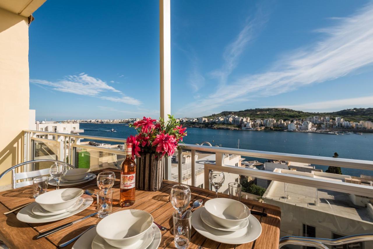 Bayview 2 Bedroom Seaview Apartment With Large Terrace With Panoramic Views - By Getawaysmalta St. Paul's Bay Exteriér fotografie